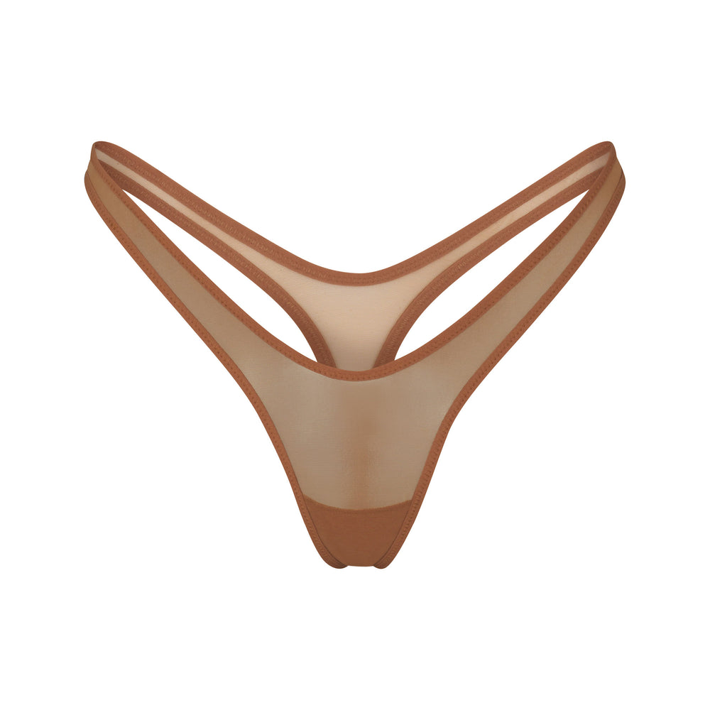 Skims ULTRA FINE MESH MICRO DIPPED Thong Bronze | OMXD59714