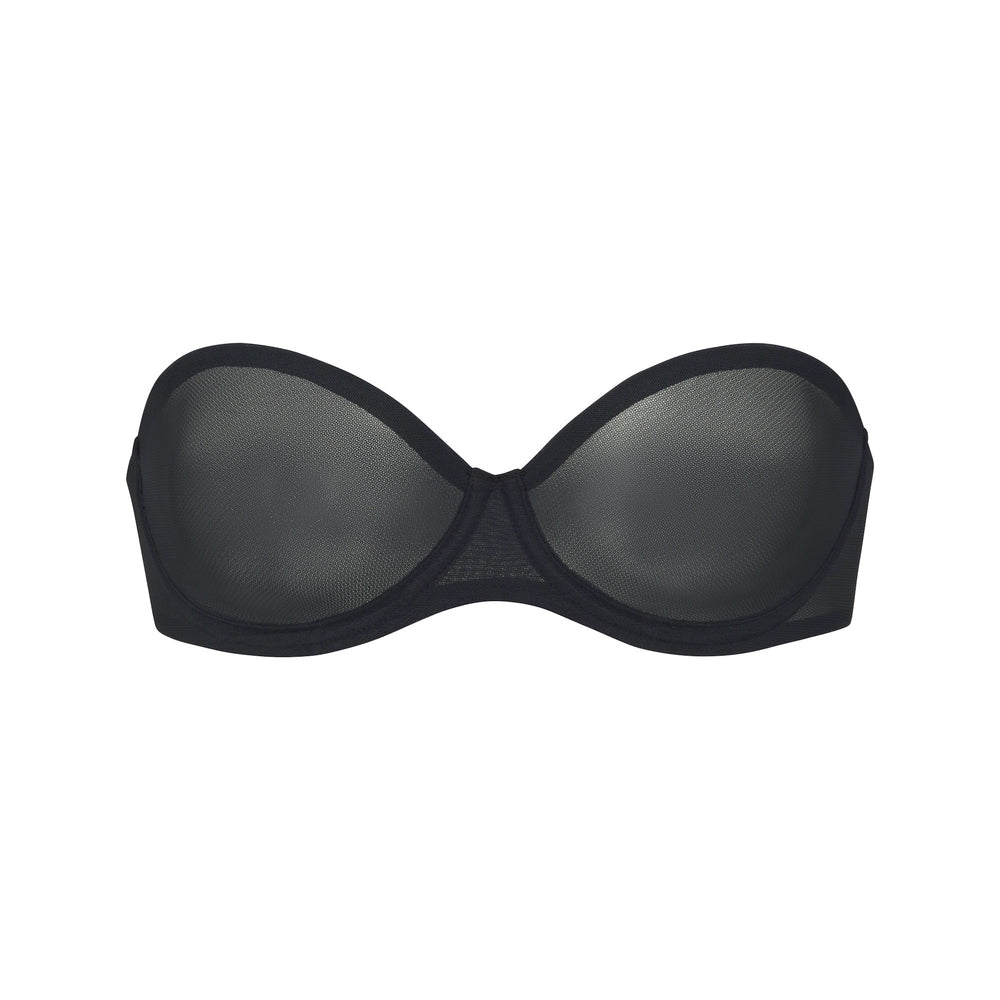 Skims ULTRA FINE MESH Strapless Bra Onyx | GWLT48215