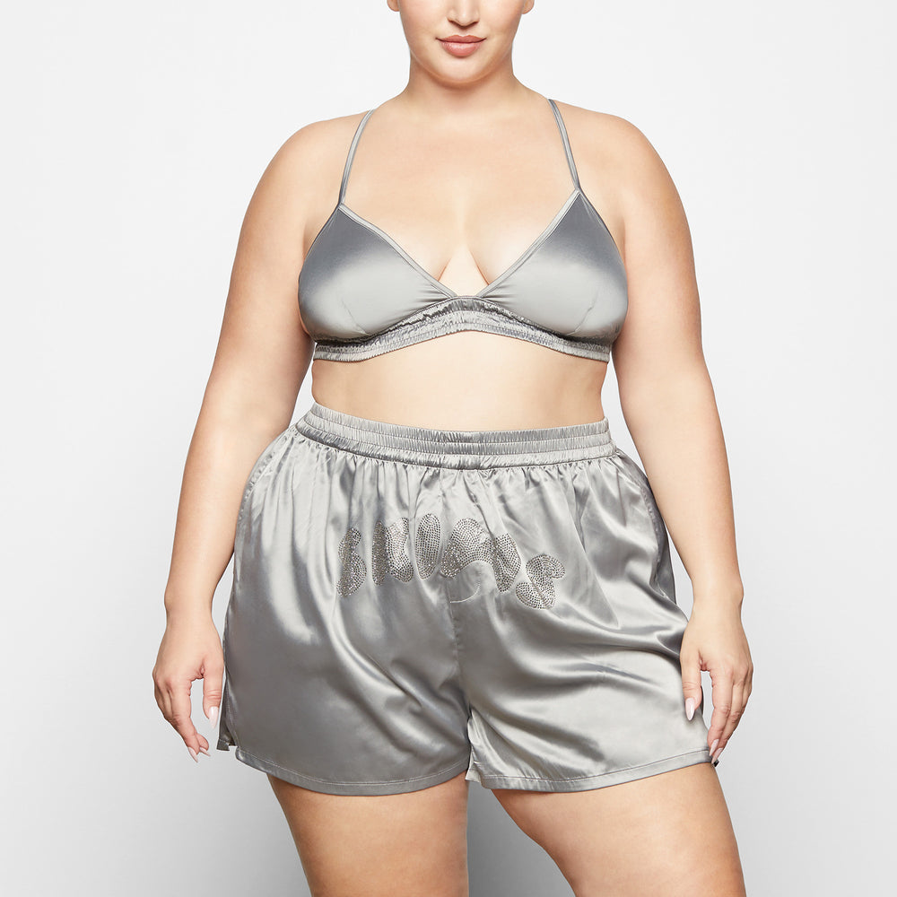 Skims WOVEN SHINE TRIANGLE Bralette Chrome | ODFQ45037