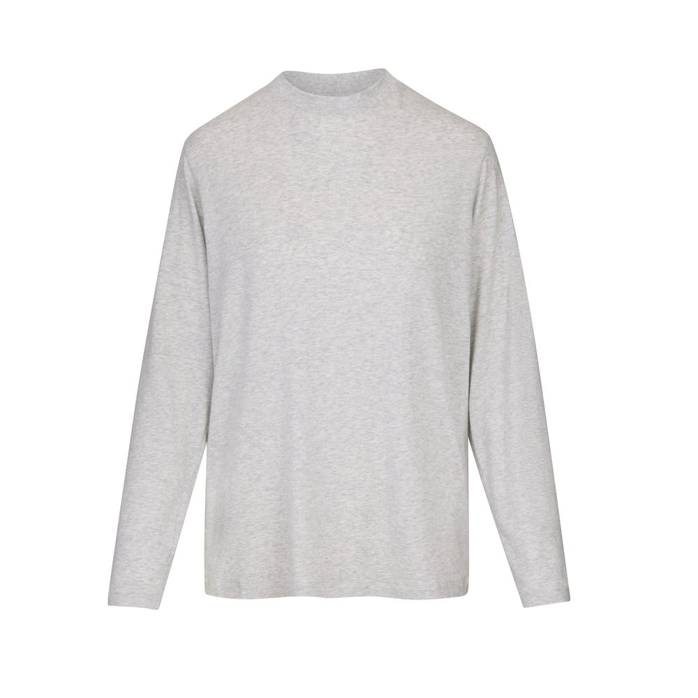 Skims BOYFRIEND LONG SLEEVE T-shirt Light Heather Grey | RYKZ87915