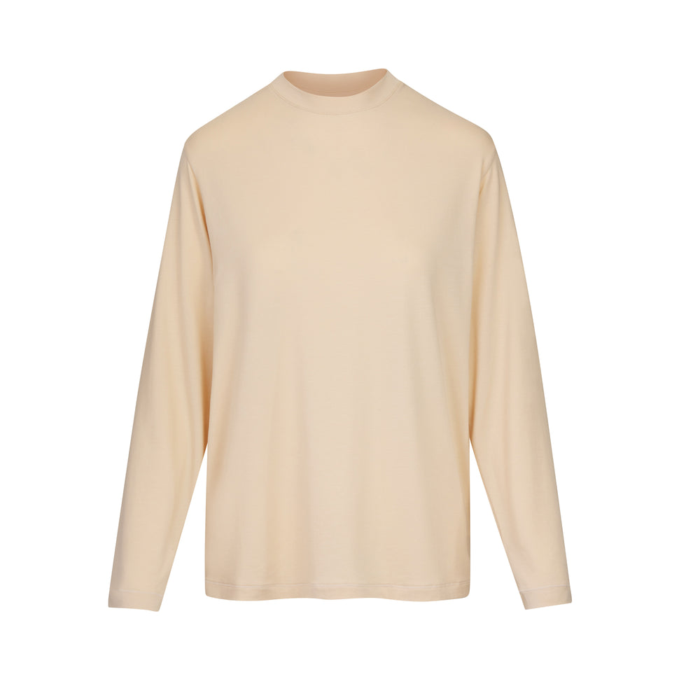 Skims BOYFRIEND LONG SLEEVE T-shirt Sand | SFPW92751