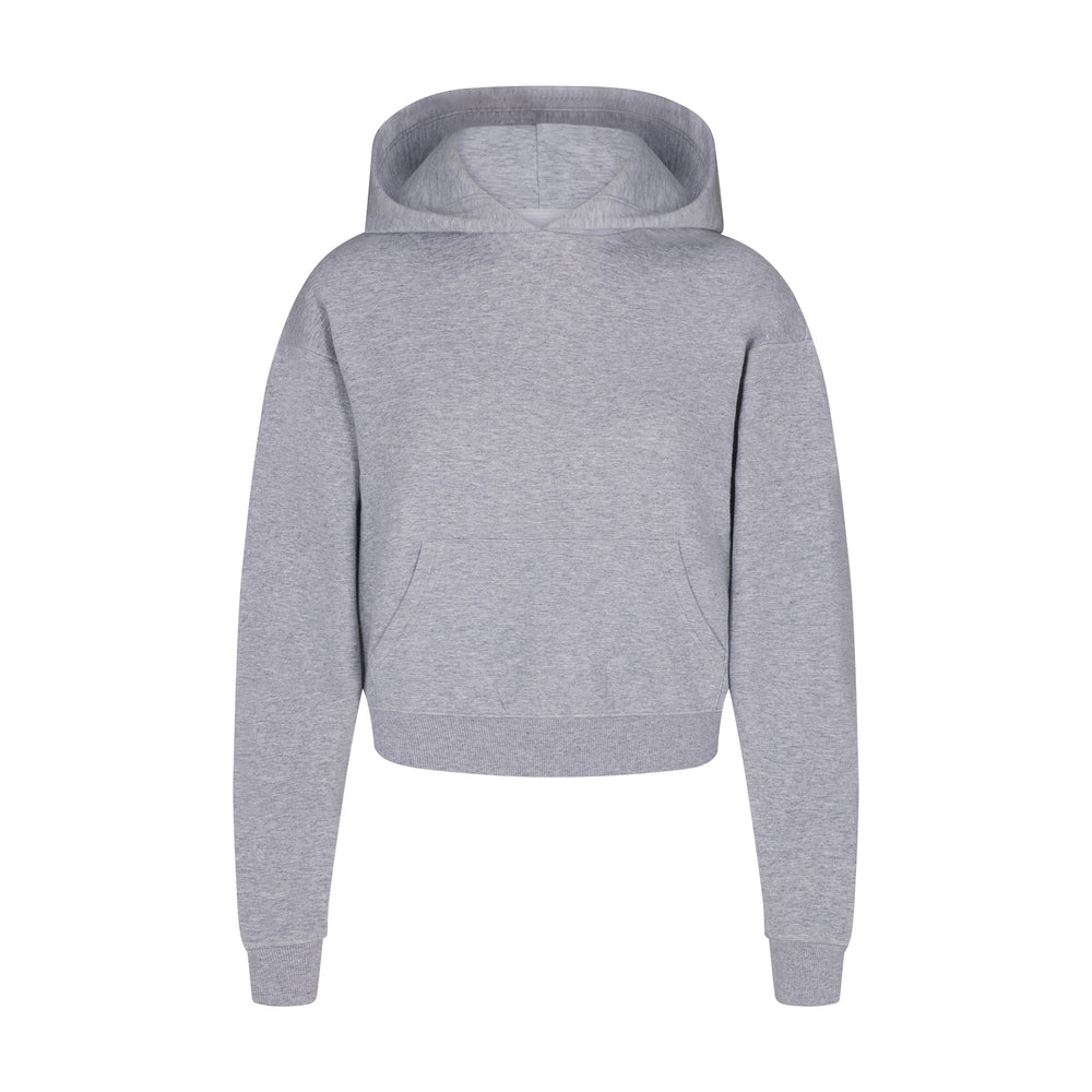 Skims COTTON FLEECE PULLOVER Hoodie Heather Grey | LIBC35726