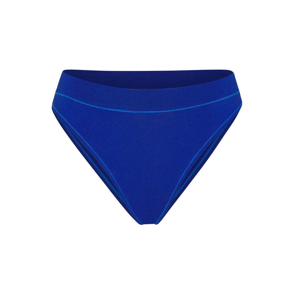 Skims COTTON JERSEY CHEEKY Tanga Cobalt | FRQA73958