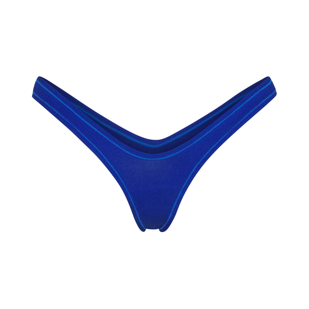 Skims COTTON JERSEY MICRO DIPPED Thong Cobalt | POIU69013