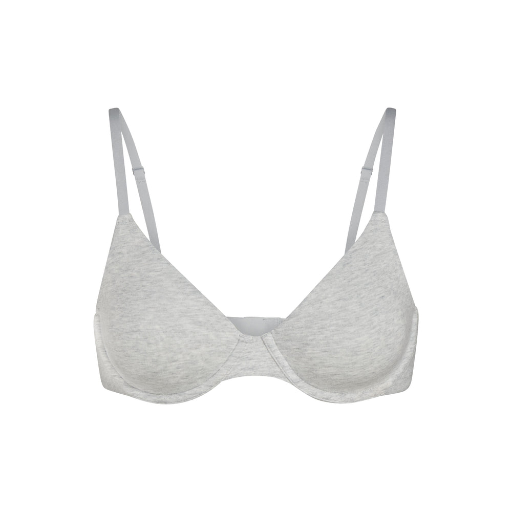 Skims COTTON JERSEY T-shirt Bra Light Heather Grey | GYIA86139