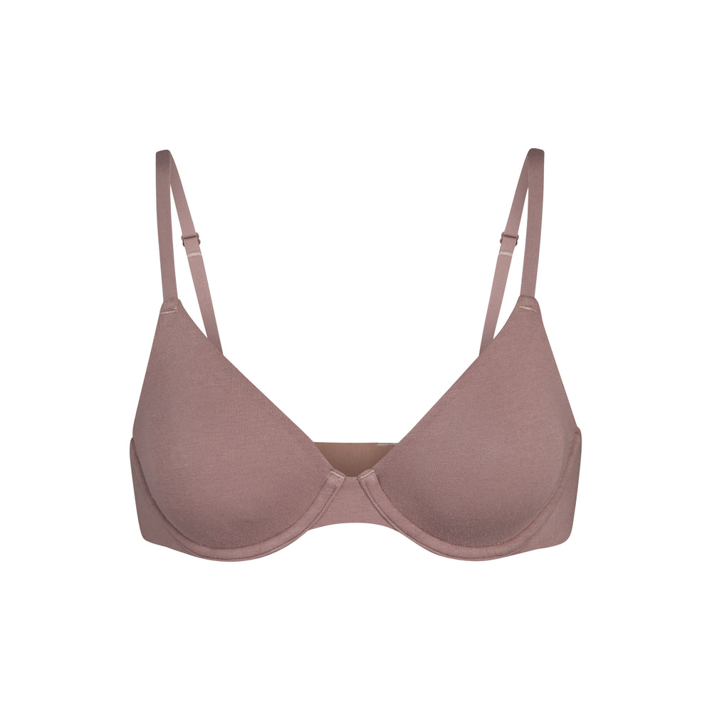 Skims COTTON JERSEY T-shirt Bra Umber | HZJI93012