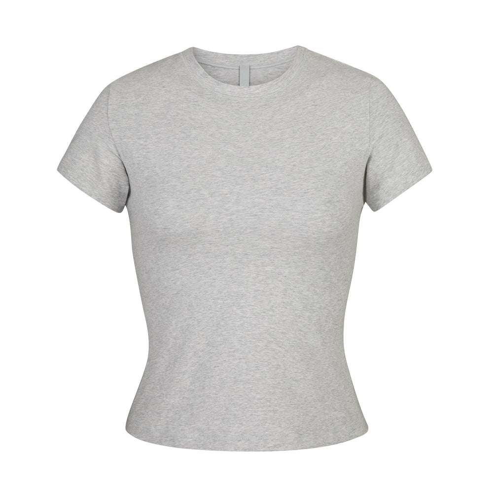 Skims COTTON JERSEY T-shirt Light Heather Grey | RDTP93705