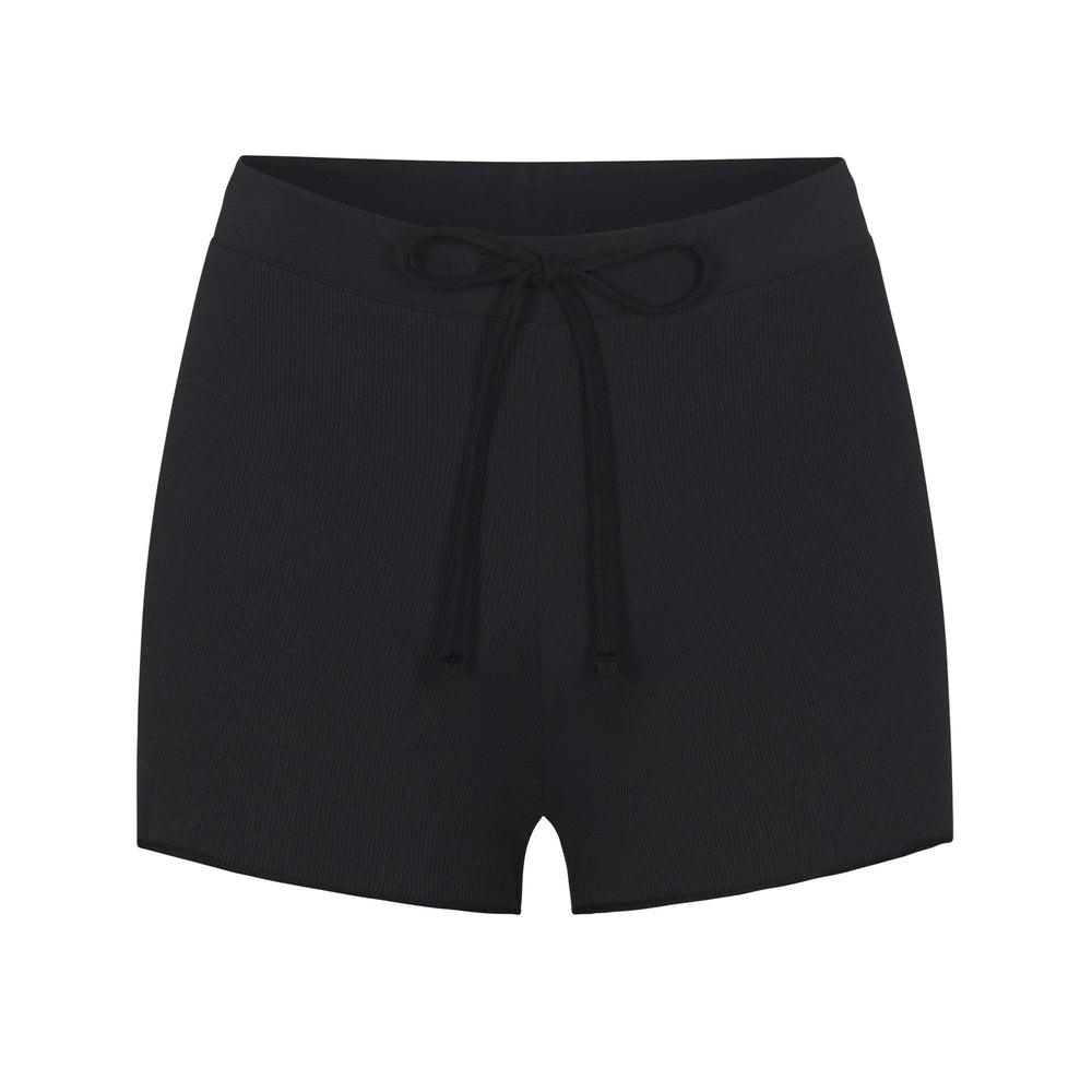 Skims COTTON RIB DRAWSTRING Shorts Soot | LKCJ27356