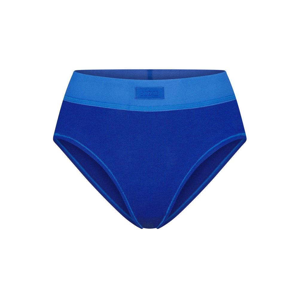 Skims COTTON RIB MID RISE Brief Cobalt | BQKN54812