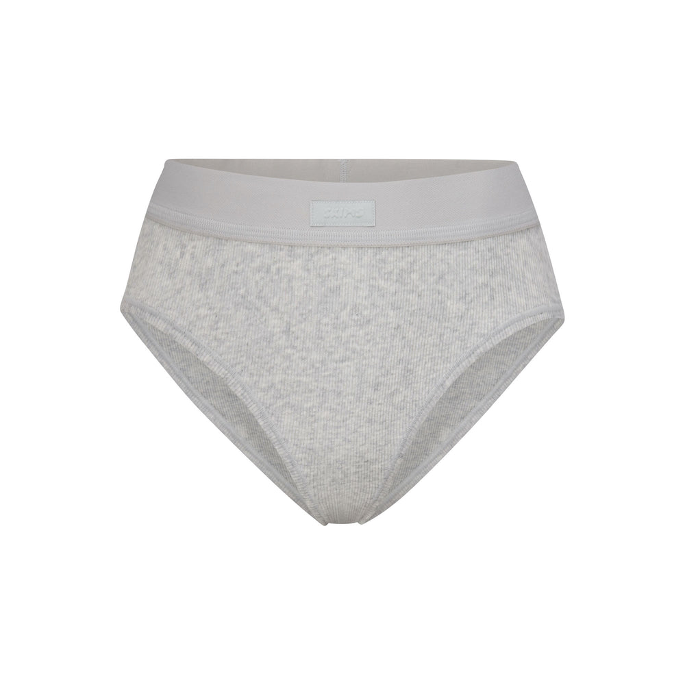 Skims COTTON RIB MID RISE Brief Light Heather Grey | TBVP13290