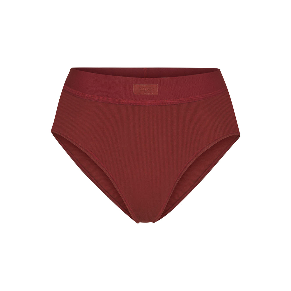 Skims COTTON RIB MID RISE Brief Sangria | JCND32081