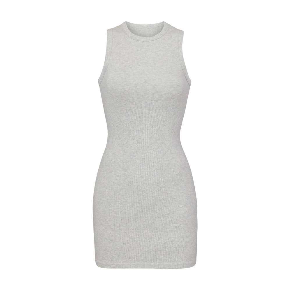 Skims COTTON RIB TANK Dress Light Heather Grey | CNWP32097