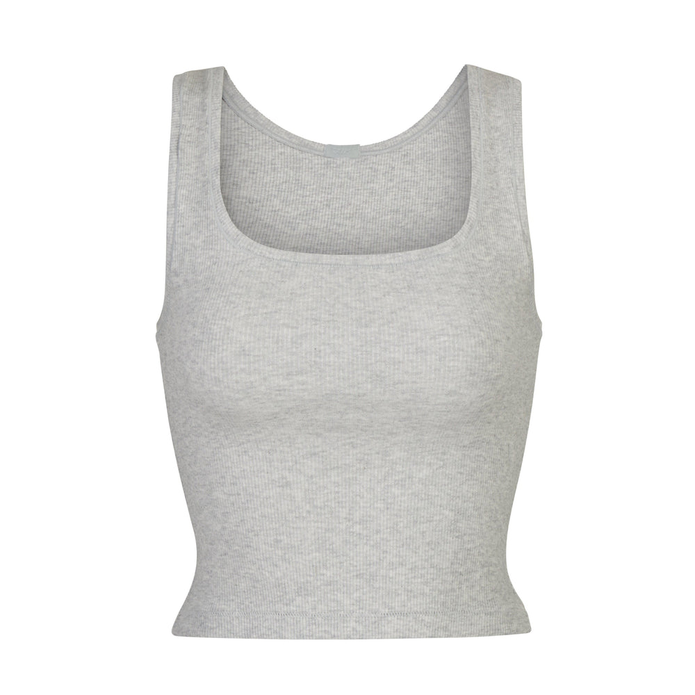 Skims COTTON RIB Tank Light Heather Grey | LDRQ70864