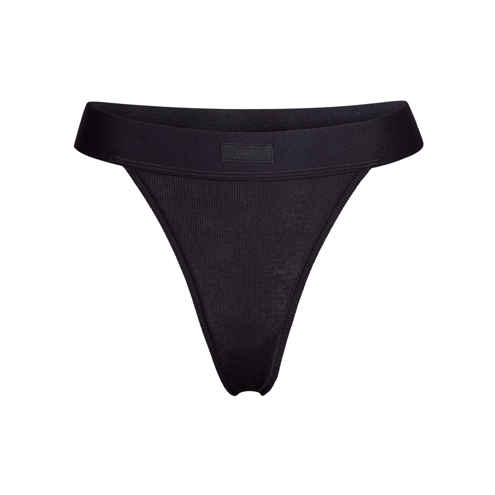 Skims COTTON RIB Thong Soot | BJCN32914