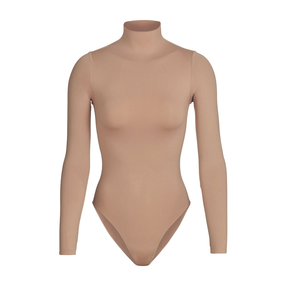 Skims ESSENTIAL MOCK NECK Long Sleeve Bodysuit Sienna | QJWZ53071