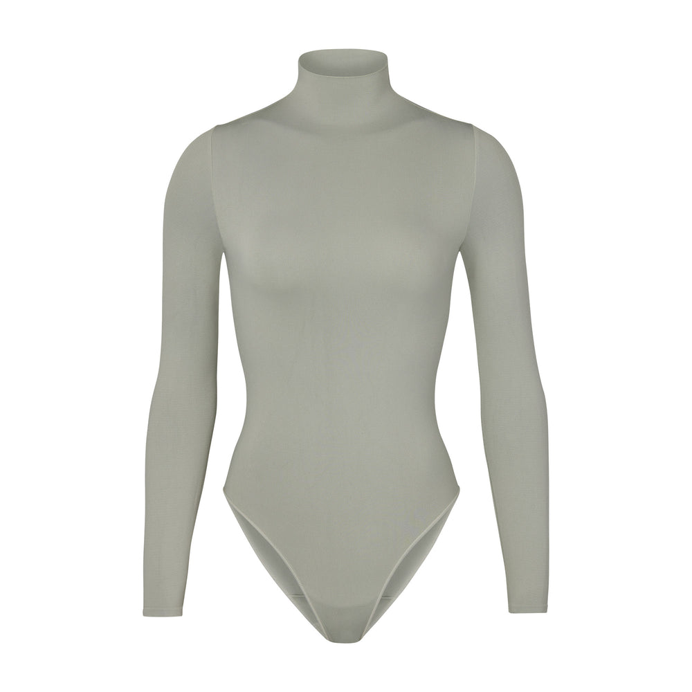 Skims ESSENTIAL MOCK NECK Long Sleeve Bodysuit Agave | RFIK45690