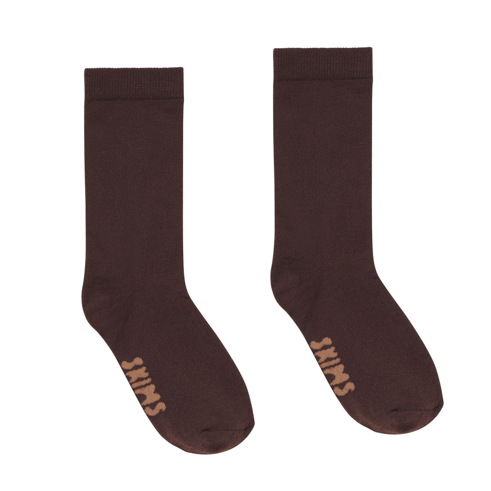 Skims EVERYDAY CREW Socks Cocoa | DQMF86390