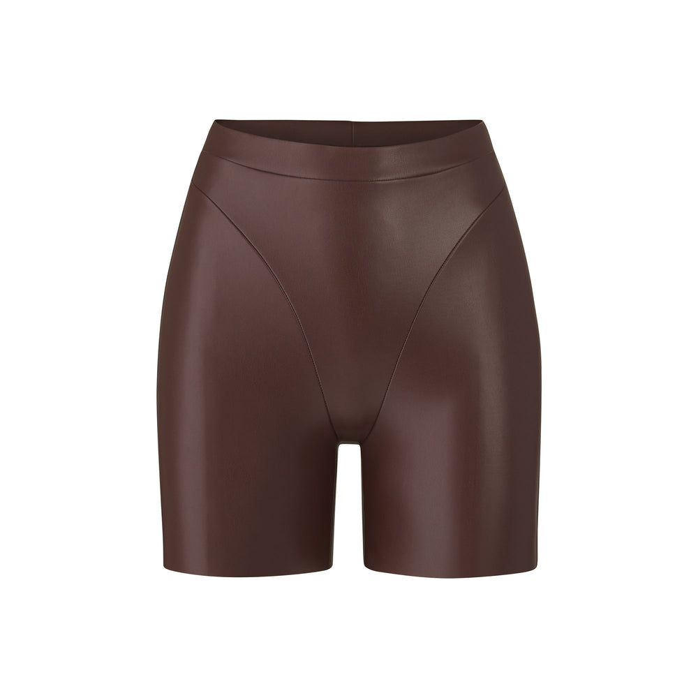 Skims FAUX LEATHER BIKER Shorts Cocoa | HEYN12846