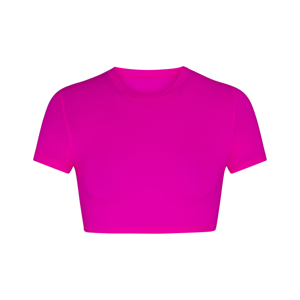 Skims FITS EVERYBODY SUPER CROPPED T-shirt Fuchsia | LKUF45728