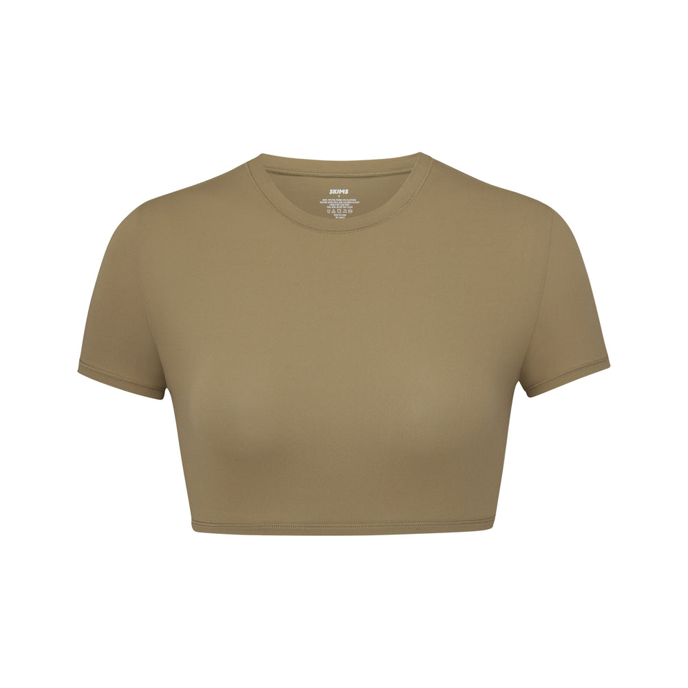 Skims FITS EVERYBODY SUPER CROPPED T-shirt Khaki | MKSV60528