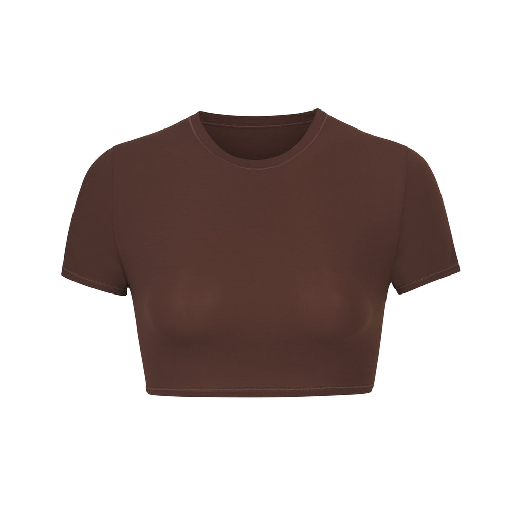 Skims FITS EVERYBODY SUPER CROPPED T-shirt Cocoa | YRPU35649