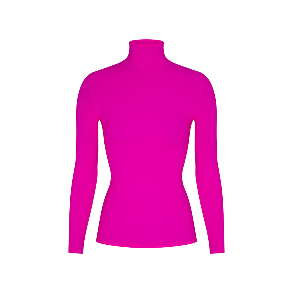 Skims FITS EVERYBODY TURTLENECK T-shirt Fuchsia | RWQX62891