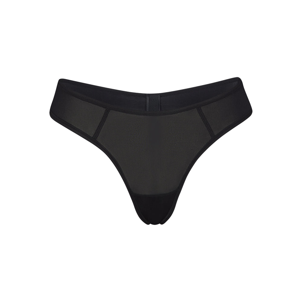 Skims JELLY SHEER SEAMED DIPPED Thong Onyx | YLAB05314