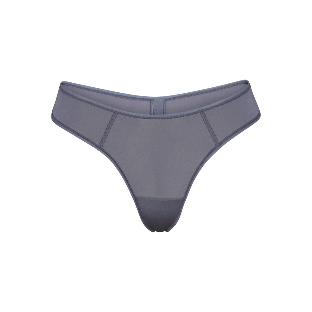 Skims JELLY SHEER SEAMED DIPPED Thong Steel Blue | FSVY20153