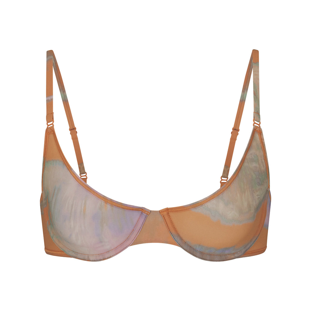 Skims JELLY SHEER UNDERWIRE Scoop Neck Bra Tie Dye Print | WOKU20746