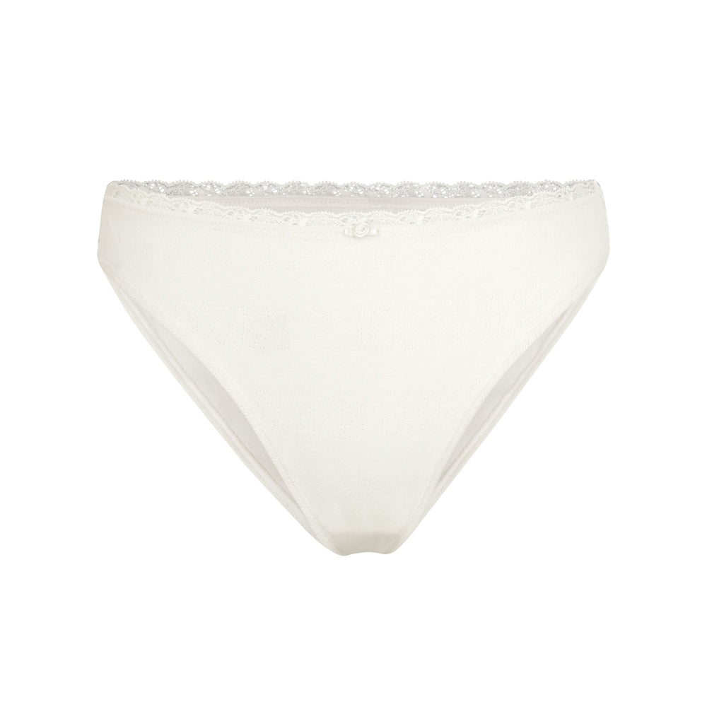 Skims LACE POINTELLE MID RISE Brief Bone | 3904AMUGE