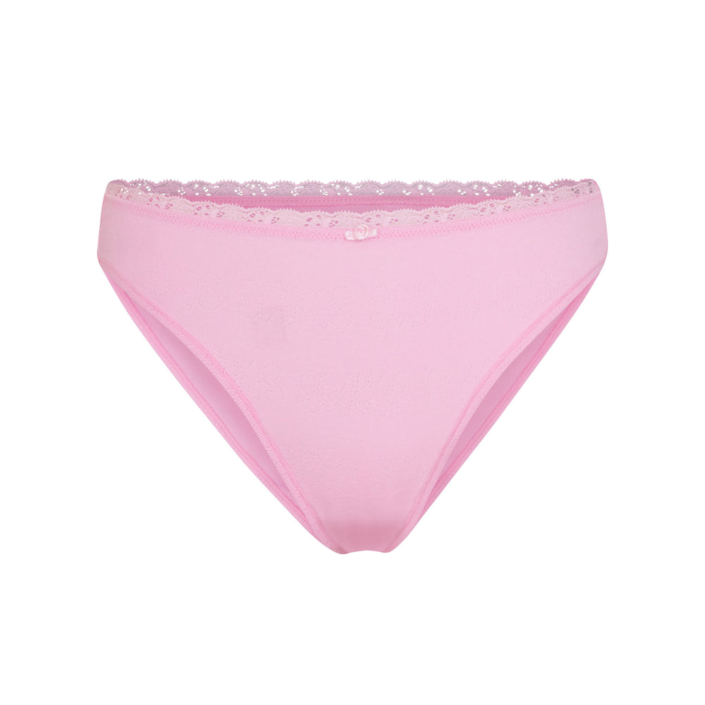 Skims LACE POINTELLE MID RISE Brief Bubble Gum | 9513TWUJZ