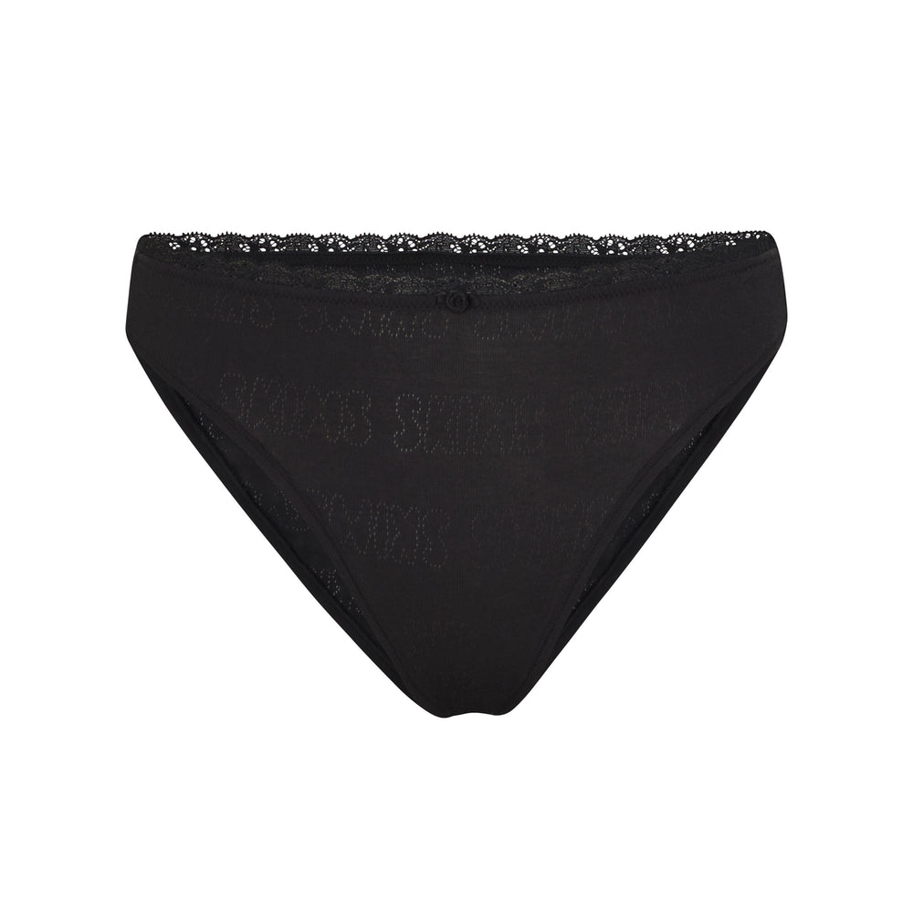 Skims LACE POINTELLE MID RISE Brief Onyx | 8016KASZU