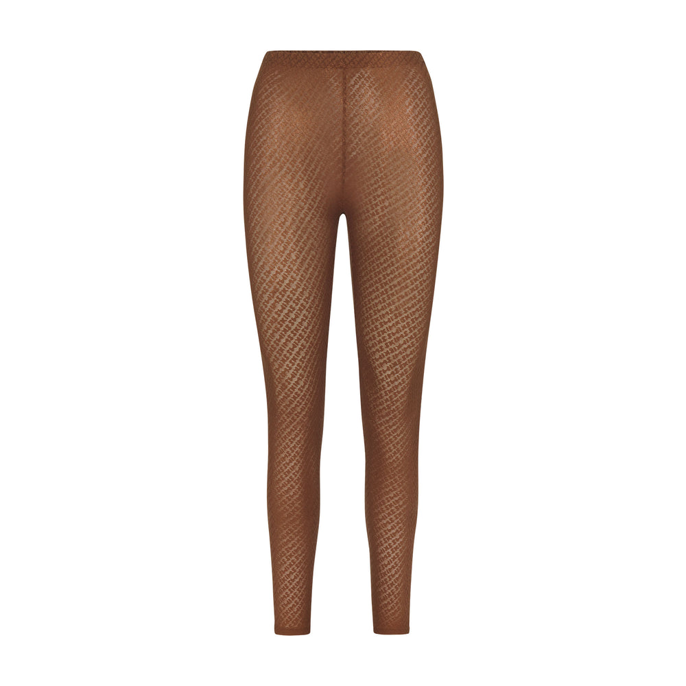 Skims LOGO MESH FOIL Leggings Caramel | 2368BTNIH