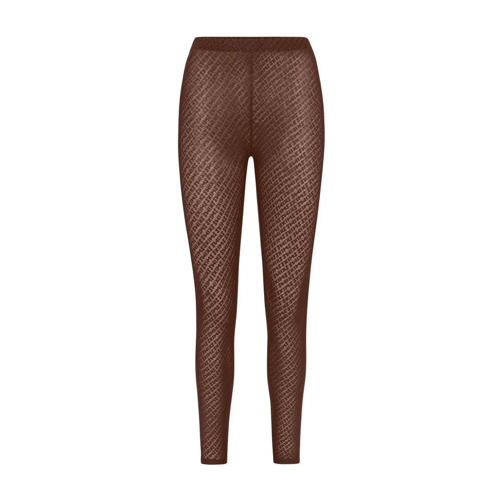 Skims LOGO MESH FOIL Leggings Cocoa | 0569HUDSL