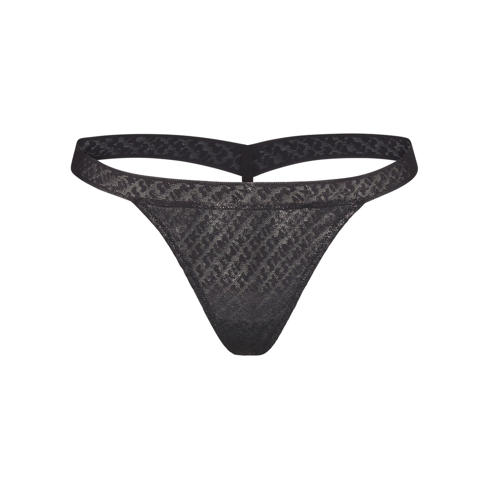 Skims LOGO MESH FOIL SKIMPY Thong Onyx | TPRH07416