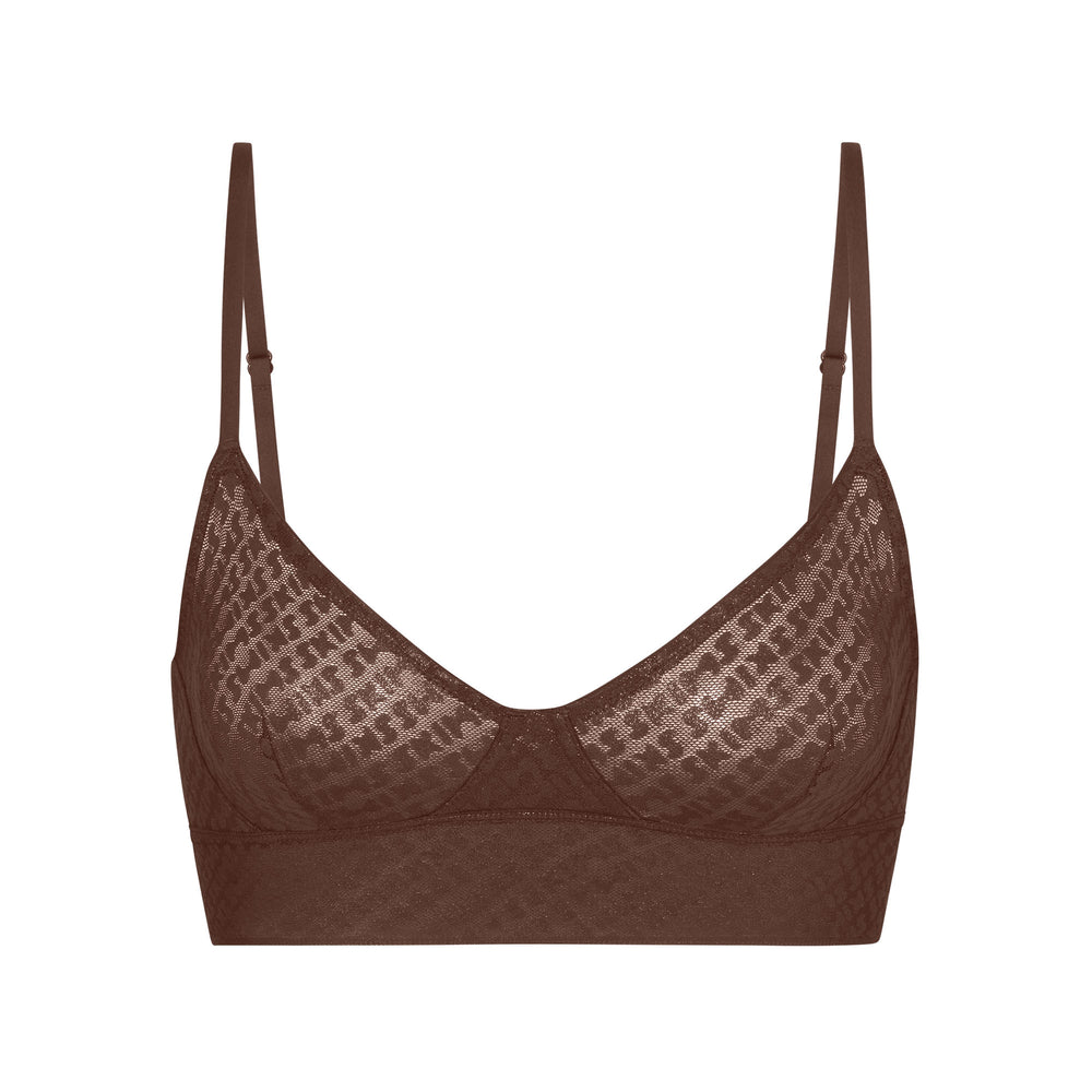 Skims LOGO MESH FOIL TRIANGLE Bralette Cocoa | 5820MXEQG