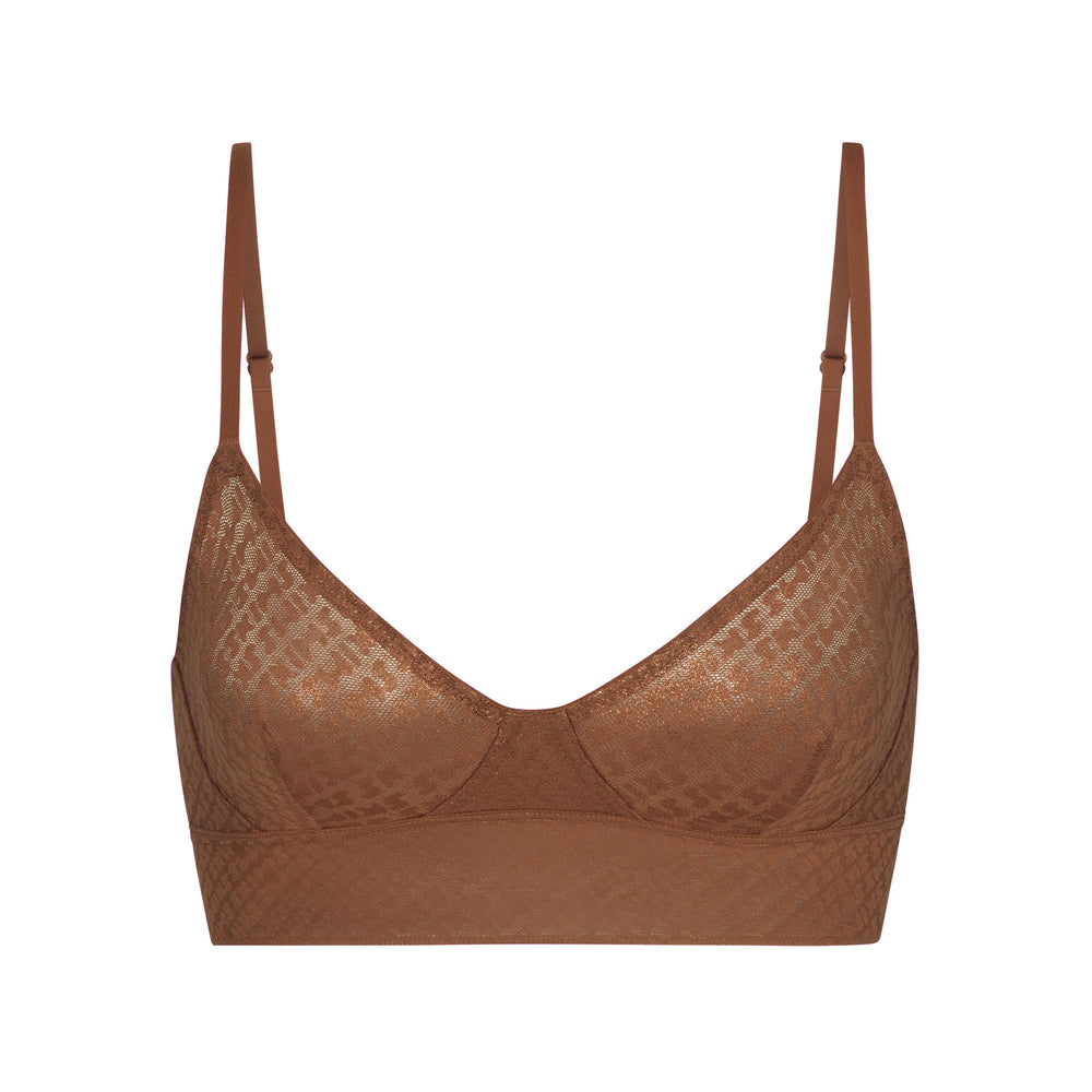 Skims LOGO MESH FOIL TRIANGLE Bralette Caramel | 8207ZXCGT