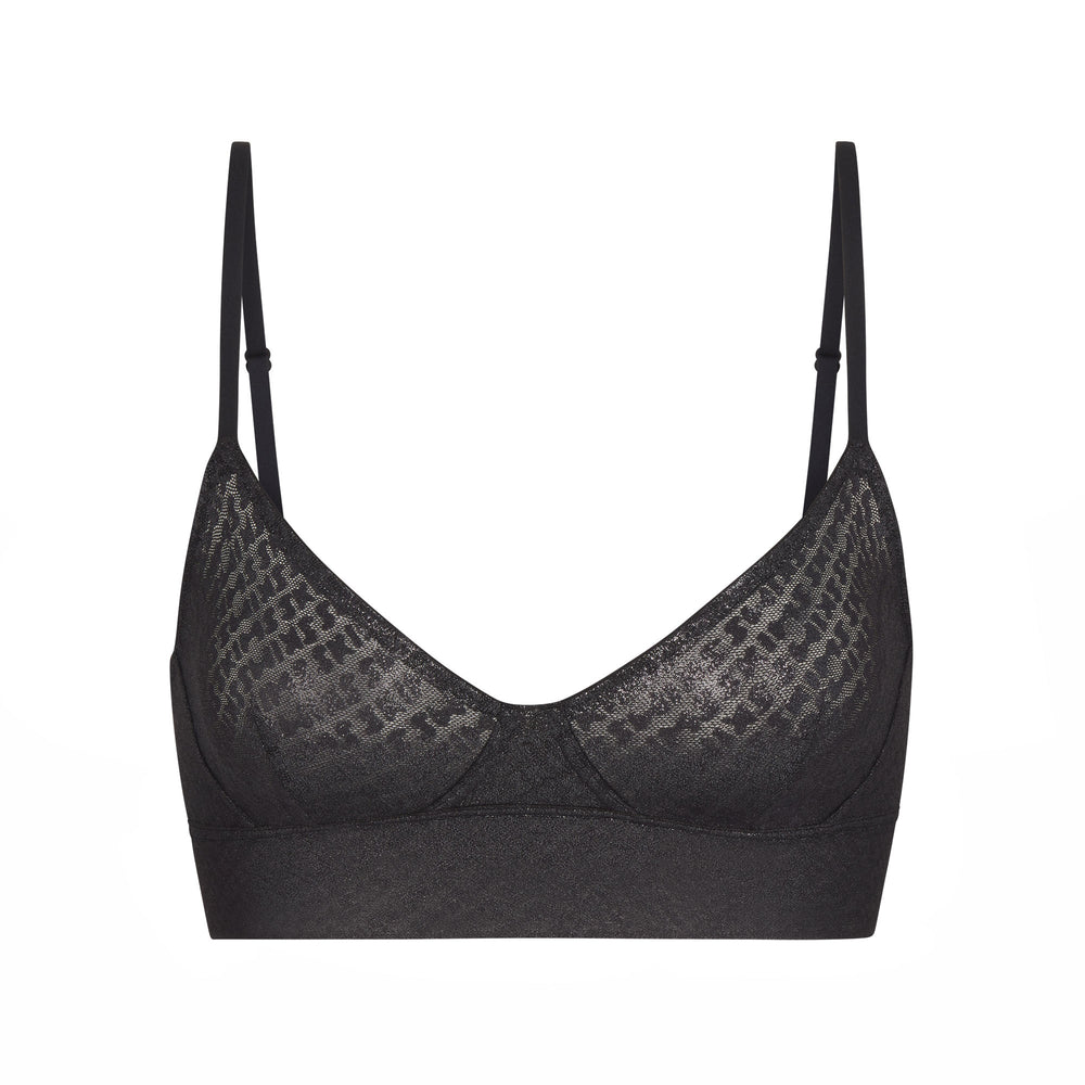 Skims LOGO MESH FOIL TRIANGLE Bralette Onyx | 0841MHXLD