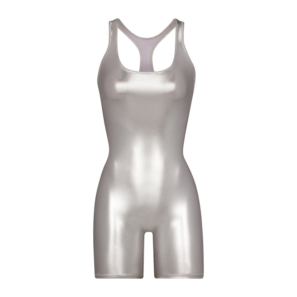 Skims METALLIC SWIM CYCLE SUIT One Piece Nickel | YUOR50738