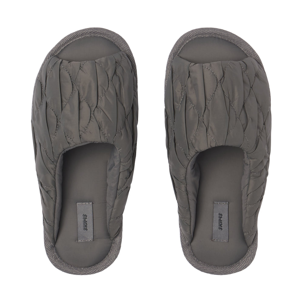 Skims QUILTED Slippers Gunmetal | IOGU58631