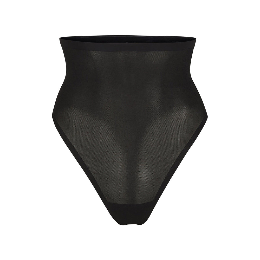 Skims SHEER SCULPT HIGH WAIST Thong Onyx | FOJN81267