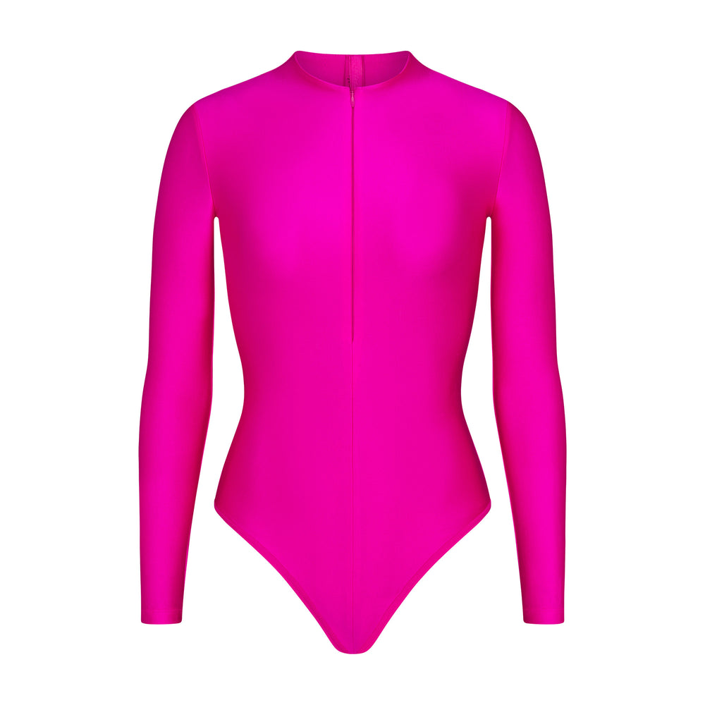 Skims SKIMS DISCO Long Sleeve Bodysuit Fuchsia | UOPD59386