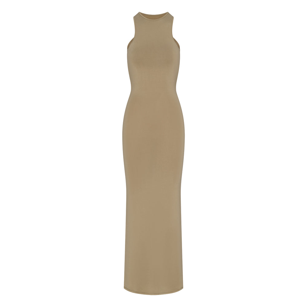 Skims SMOOTH LOUNGE OPEN RACERBACK Dress Khaki | KWYR82093