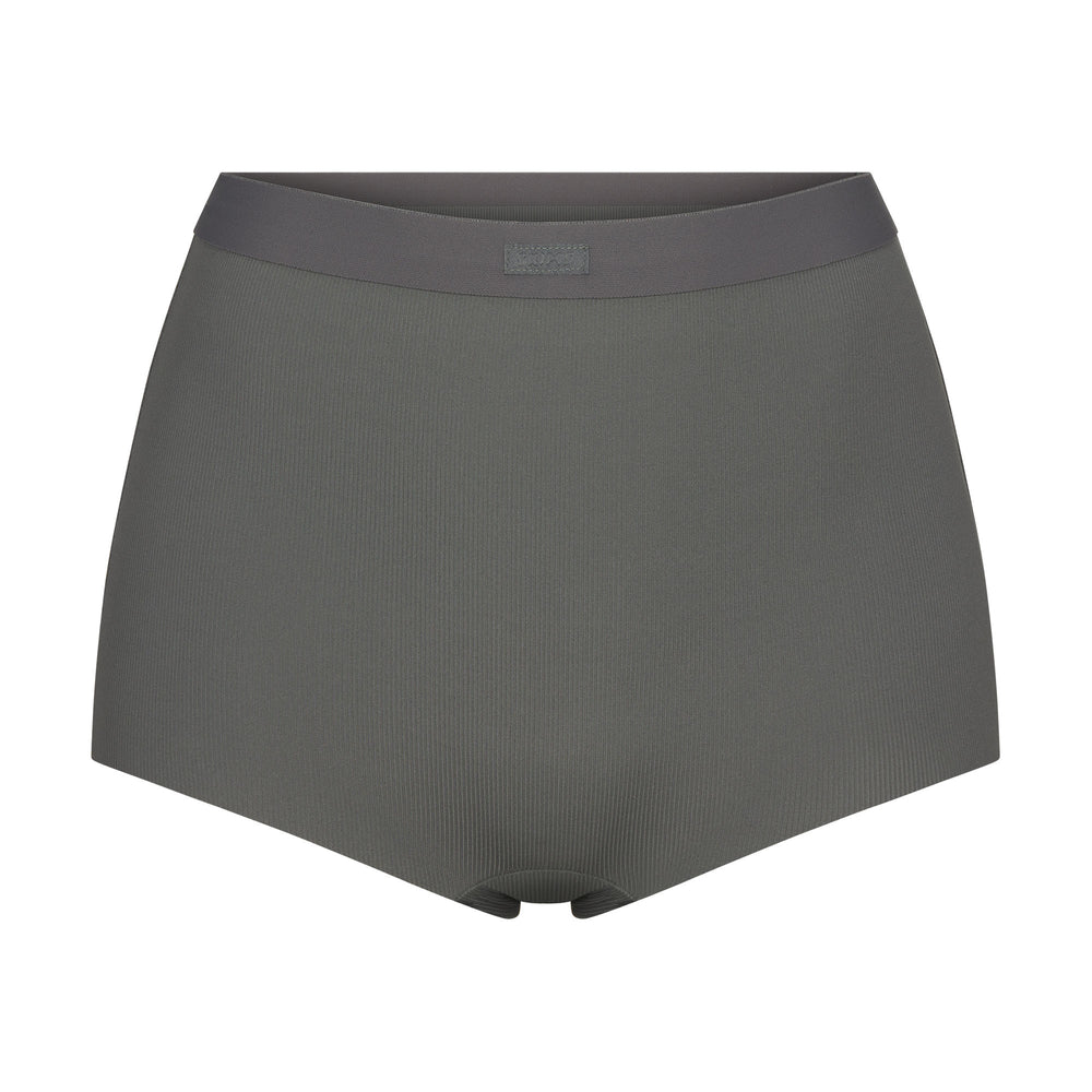 Skims SMOOTH RIB Boy Short Gunmetal | KJOL15820