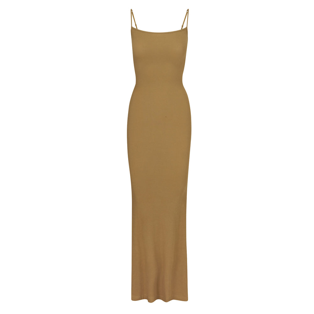 Skims SOFT LOUNGE LONG SLIP Dress Gold | LVRX61902