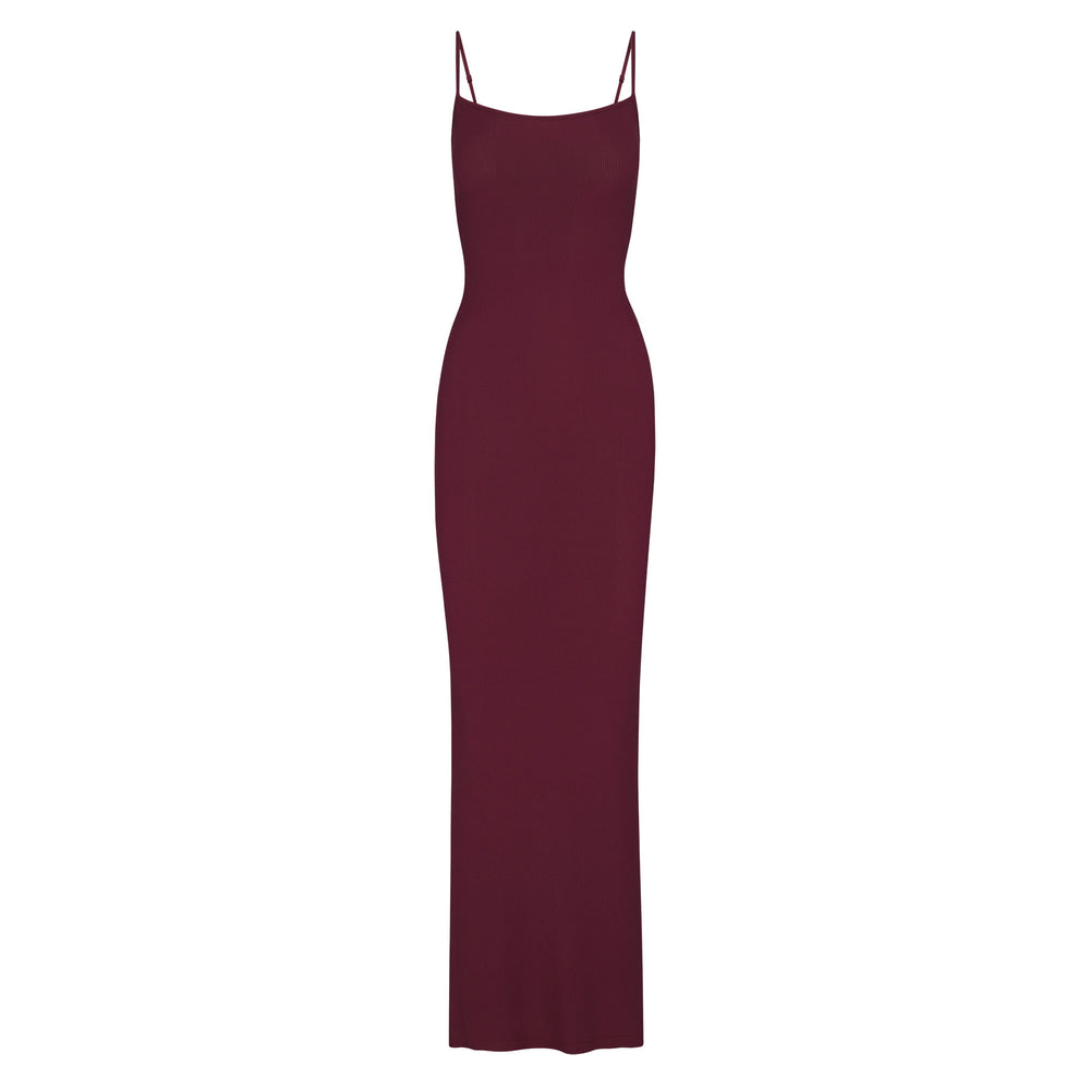 Skims SOFT LOUNGE LONG SLIP Dress Wine | EKOQ23065