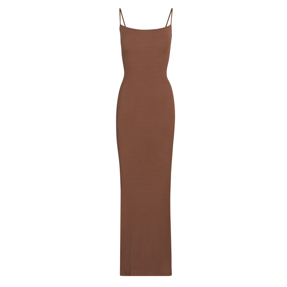 Skims SOFT LOUNGE LONG SLIP Dress Wood | WAIY72460