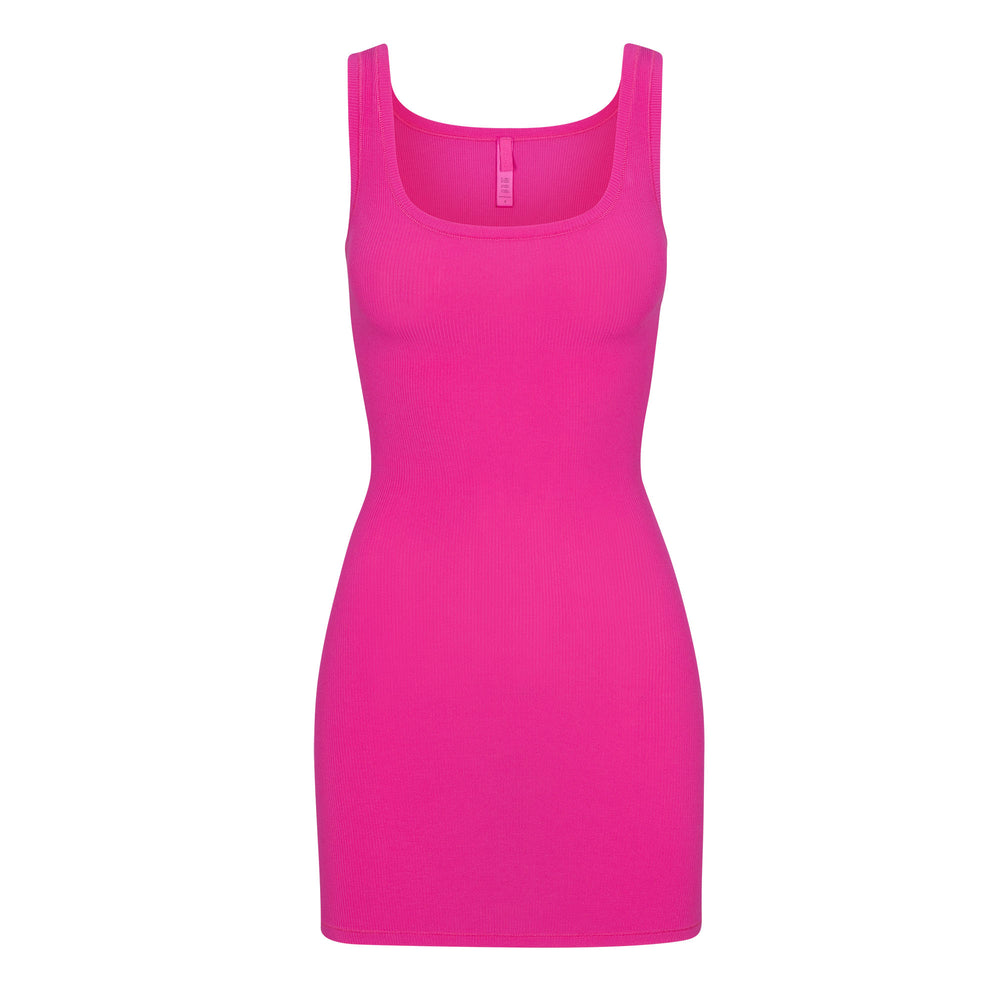 Skims SOFT LOUNGE MINI Dress Hot Pink | BURJ16583