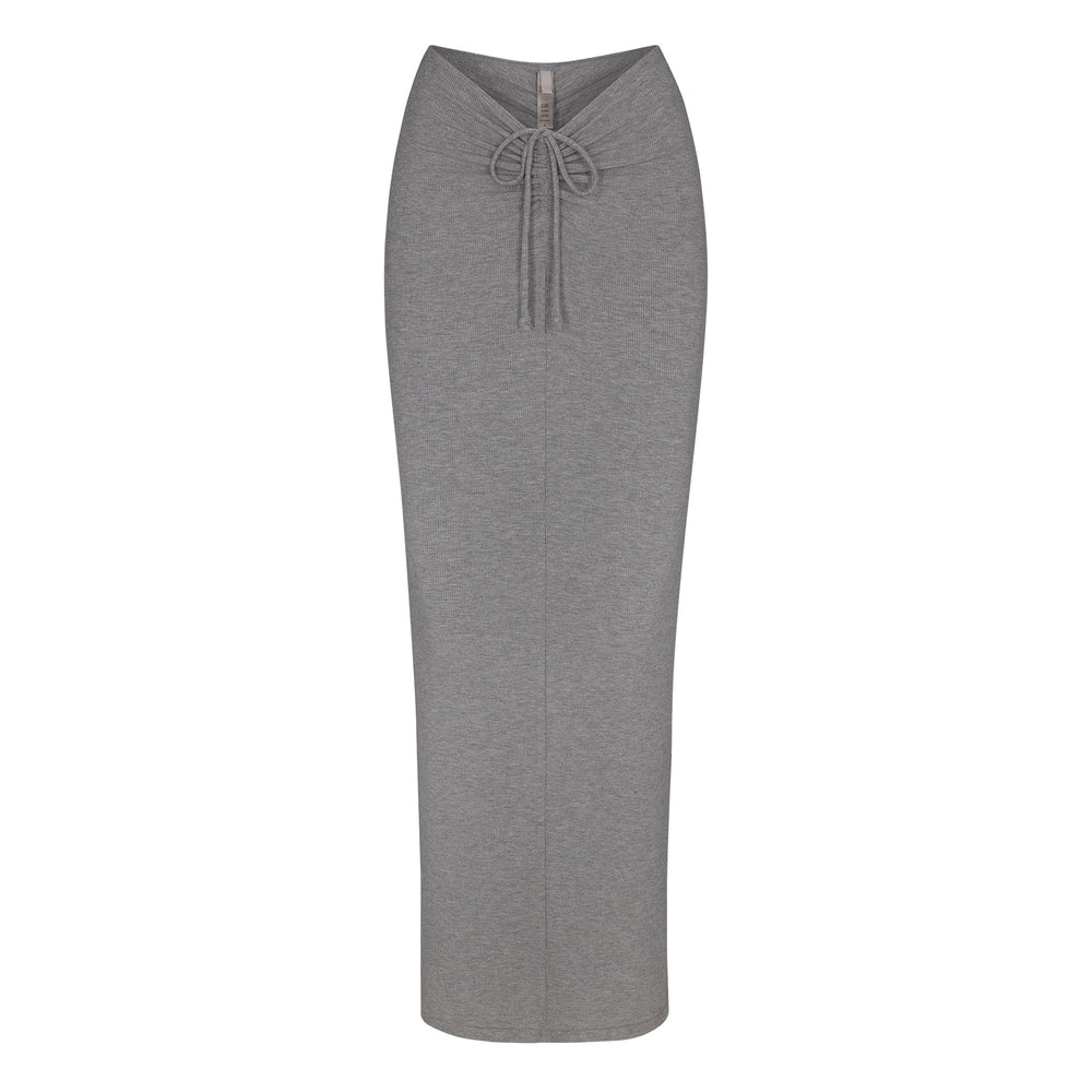 Skims SOFT LOUNGE RUCHED LONG Skirt Heather Grey | ZOSX94653