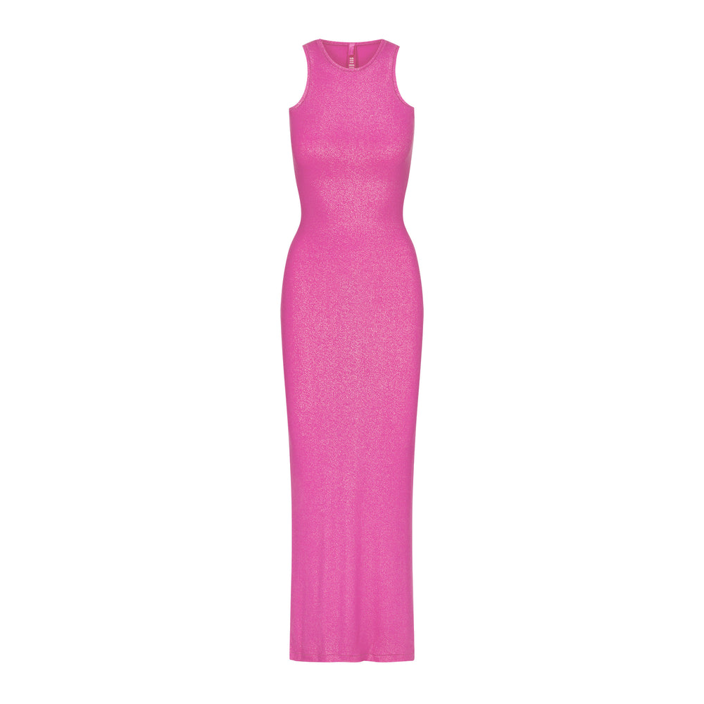 Skims SOFT LOUNGE SHIMMER RACERBACK Dress Fuchsia | GCZT63521